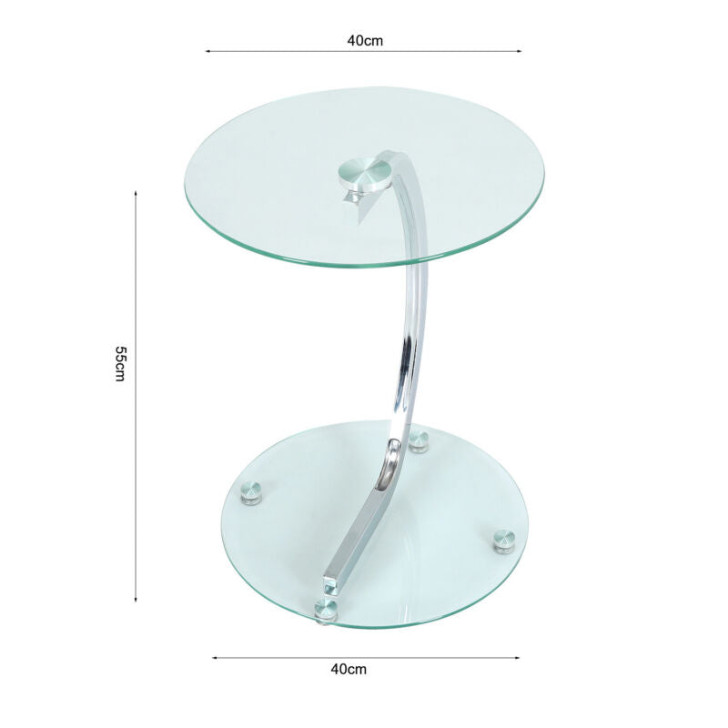 Tempered Glass Tea Coffee Table Side Small End Stand Teapoy Desk Metal Pedestal
