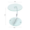 Tempered Glass Tea Coffee Table Side Small End Stand Teapoy Desk Metal Pedestal