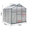 4-10ft Aluminium Greenhouse with/Door Window Galvanized Base Polycarbonate Panel