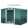 Outdoor Garden Large Metal Shed Tool Storage with Sliding Door and Steel Base