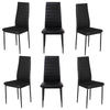 2/4/6* Dinning Chairs Set Kitchen PU Leather Padded Seat High Back Metal Legs