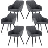 1/2/4/6x Dining Chairs Linen Upholstered Kitchen Armchairs w/ Backrest Home Cafe