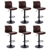 1/2/4/6x Bar Stool Faux Leather Breakfast Home Stool Swivel Gas Lift Bar Chair