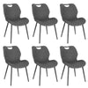2/4/6x Dining Chairs with Backrest Faux Leather Padded Living Room Kitchen Cafe