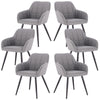 1/2/4/6x Dining Chairs Linen Upholstered Kitchen Armchairs w/ Backrest Home Cafe