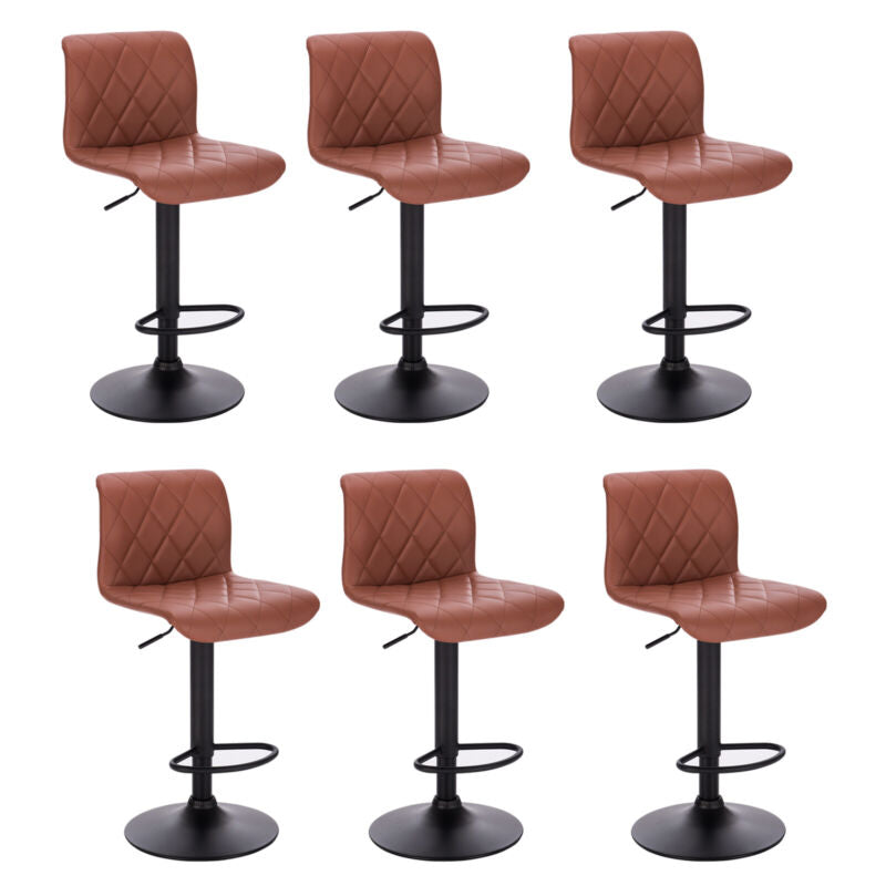 1/2/4/6x Bar Stool Faux Leather Breakfast Home Stool Swivel Gas Lift Bar Chair