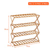 4 Tiers Bamboo Shoe Rack Folding Durable Shoe Shelf Organizer Free Standing