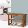 3-tier Shoe Rack Footstool Storage Shelf Organiser Acacia Wood Teak Colour