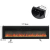 LED 40/50/60/70Inch Mounted Electric Fireplace Wall/Standing Fire Stove W/Remote