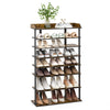 7 Tier Shoe Rack Vertical Tall Storage Shelf Unit Cabinet Organizer Rustic Brown