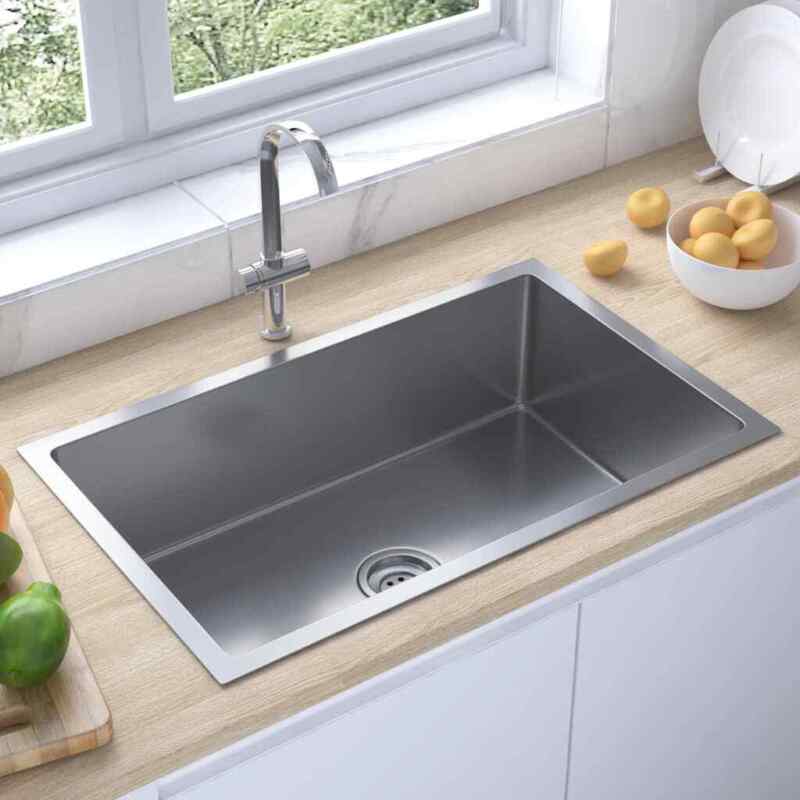 Handmade Kitchen Sink Plumbing Utility Waste Basin Stainless Steel