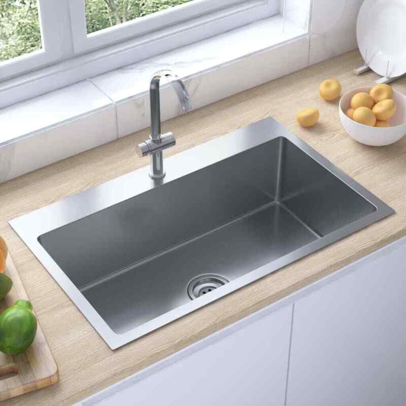 Handmade Kitchen Sink Plumbing Utility Waste Basin Stainless Steel