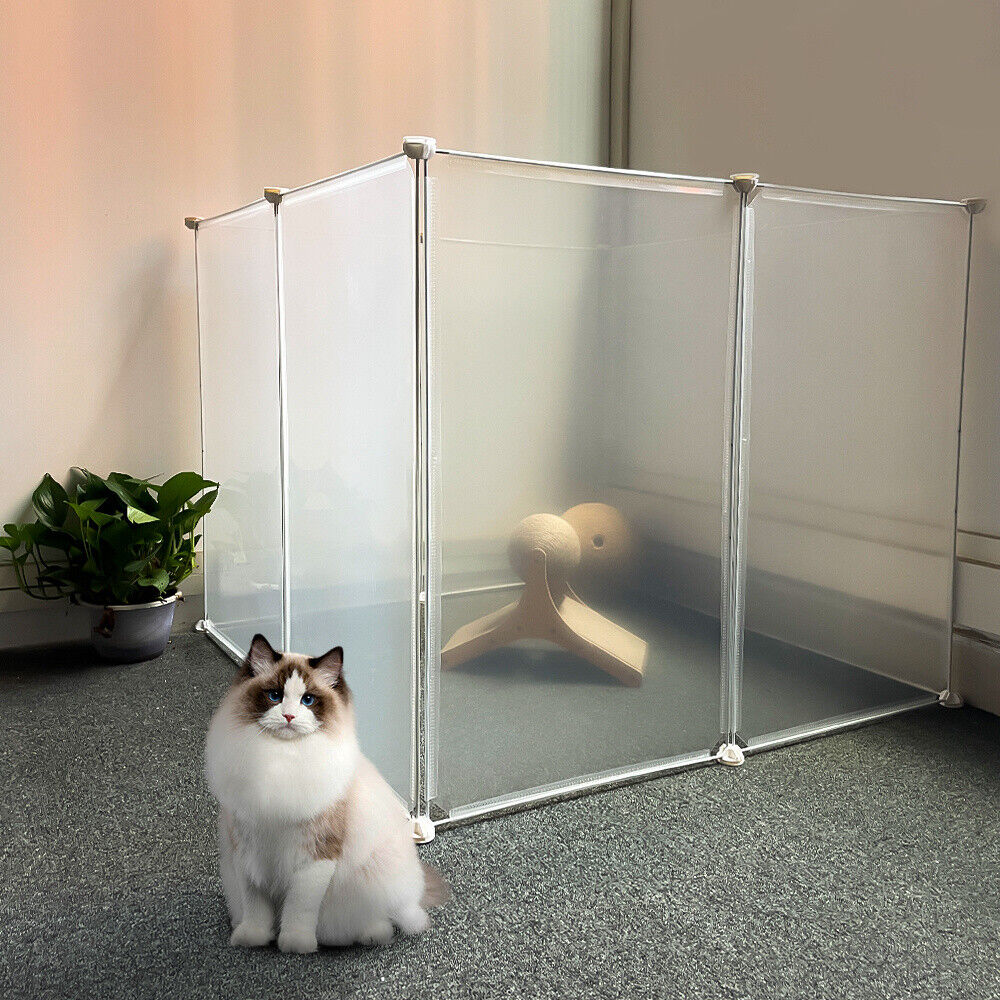 Pet Playpen Fence DIY Playpen Puppy Dog Cat Animal Cage Exercise Metal PP Indoor