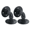 2Pcs Pipe Shelf Brackets Industrial Iron Rustic Wall Floating Shelves Supports