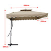 Garden Parasol Banana Cantilever Umbrella Crank Sun Shade Patio Outdoor W/ Base