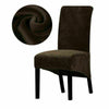Velvet Dining Chair Seats Covers Large Size Stretch Plush Slipcovers Protectors
