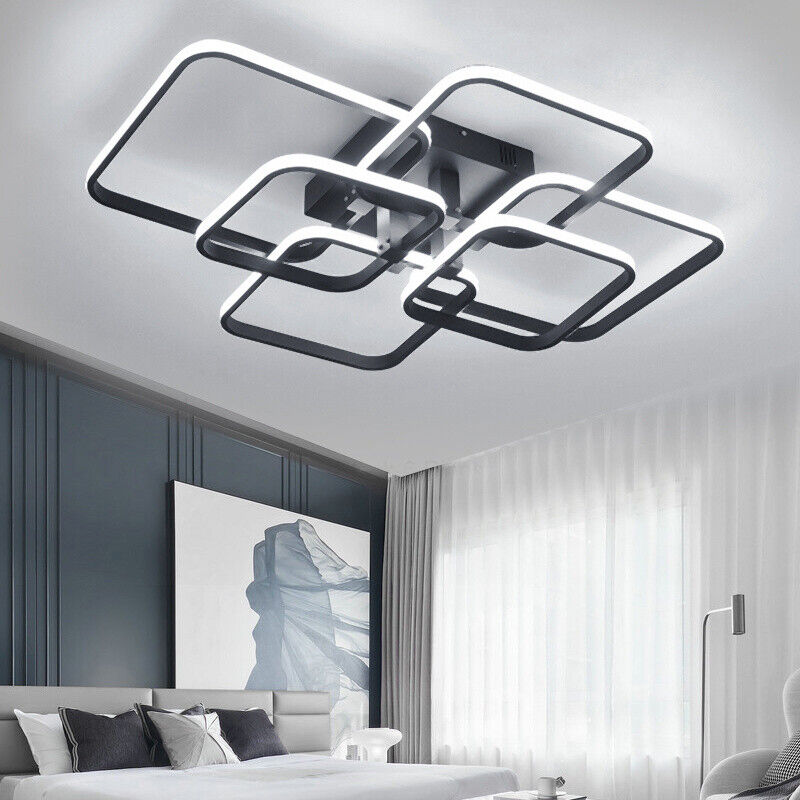 Cool White Square/Ring LED Ceiling Light Chandelier Lights Living Dining Room