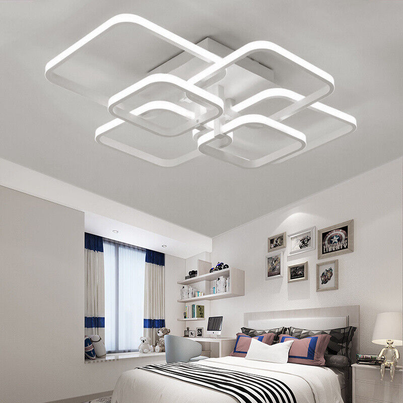 Cool White Square/Ring LED Ceiling Light Chandelier Lights Living Dining Room