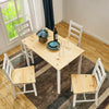 Compact Solid Wood Dining Table and 4 Chairs Set Home Kitchen Furniture 4 Colors