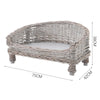 Rattan Wicker Elevated Blanket Bed Dog Cat Pet Sofa Bed With/No Cushion Cover UK