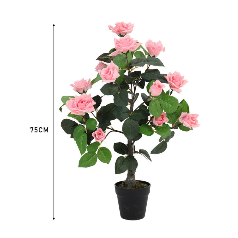 Artificial Banana Plant Realistic Fake Tree Ficus Banyan Rose Flower House Décor