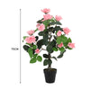 Large Potted Bunch Rose Blossom Flower Artificial Tree Plant Garden Home Decor