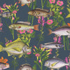 HOLDEN LAGOON FISH FLOWERS WALLPAPER FEATURE WALL DECOR - WHITE TEAL BLUE GREEN