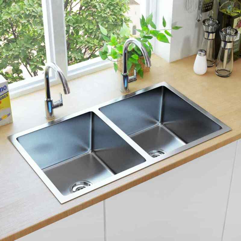 Handmade Kitchen Sink Plumbing Utility Waste Basin Stainless Steel
