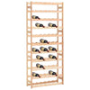 Wine Bottle Rack, 12-77 Bottle Rustic Wooden Storage Holder Display Stand Brown