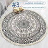 120CM Bohemia Style Round Morocco Area Rug Tassel Carpet Mat Floor Blanket A+