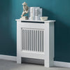 Radiator Cover Wall Cabinet MDF Wood Furniture Vertical Grill White Modern Shelf