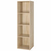 4 Tier Wooden Bookcase Shelving Display Shelves Storage Unit White/Oak Bookshelf