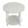 2 Tier Round Side Table Bedside Table End Table Nightstand Storage Shelf Stand