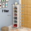 5/6/7/8 Tier Shoe Rack Storage Shelf Holder Cabinet Display Organiser Unit White