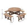 Garden Cafe Bistro Table Benches Set Wooden Round Table 6/8 Seater Furniture