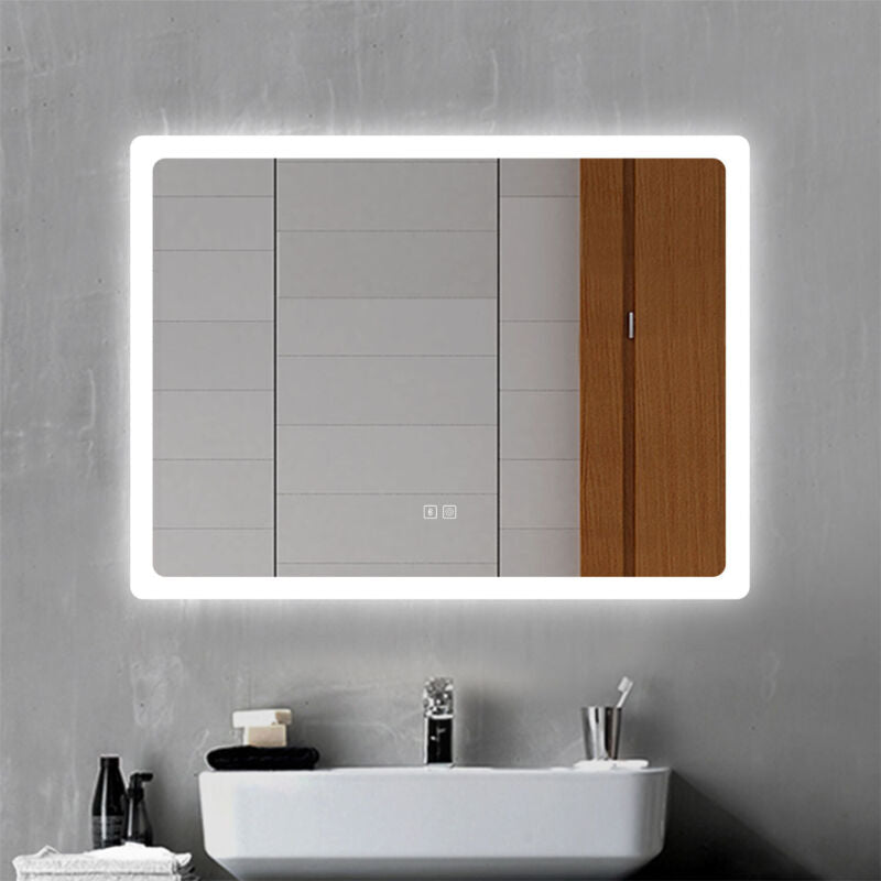 Bluetooth Bathroom Mirror with LED Light 3 Colors Touch Sensor Demister Pad