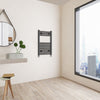 Bathroom Radiator Heated Flat Panel Straight White Black Anthracite Chrome