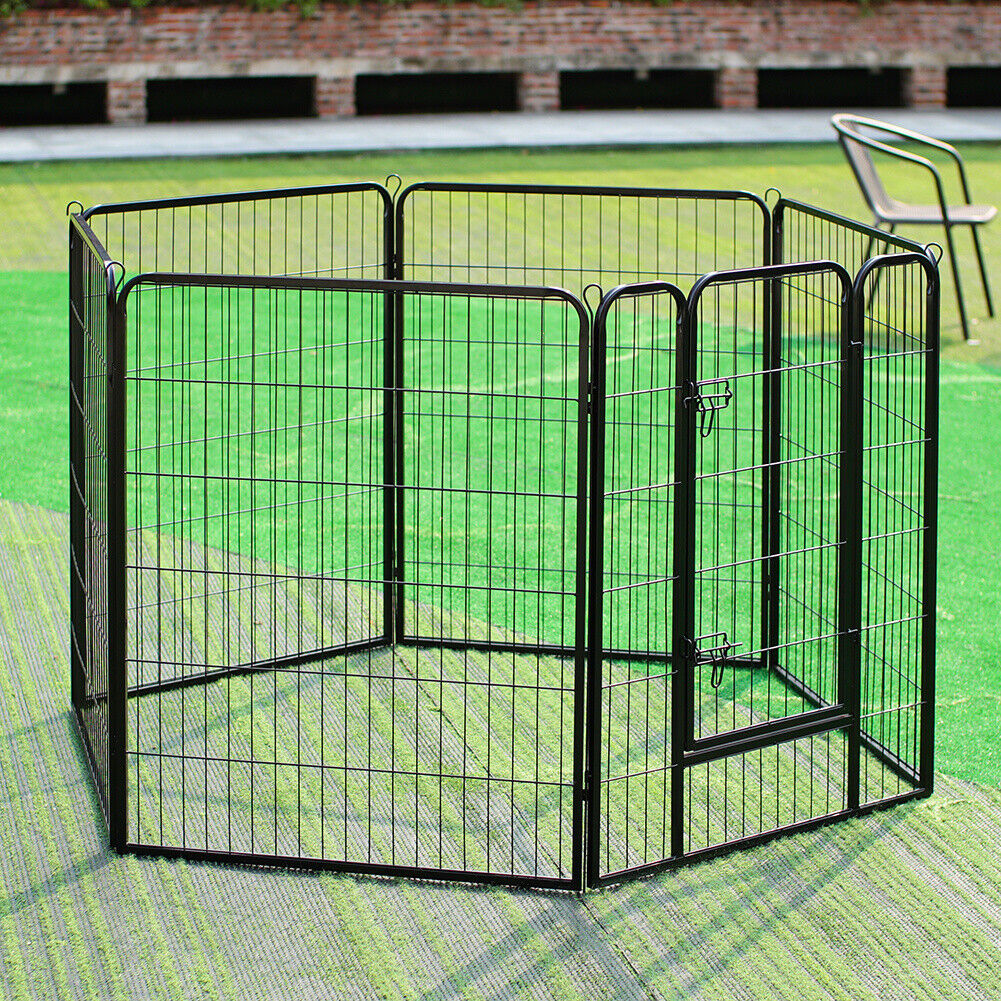 Pet Dog Pen 6 Panel Foldable Puppy Rabbit Playpen Run Crate Cage Enclosure Fence