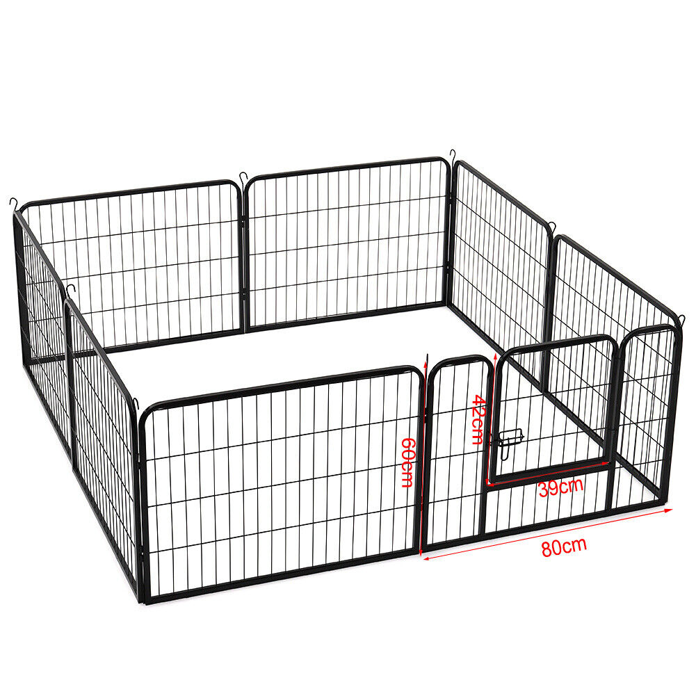 Heavy Duty 8 Panel Pet Play Pen Puppy Dog Run Cage Metal Enclosure Folding Fence