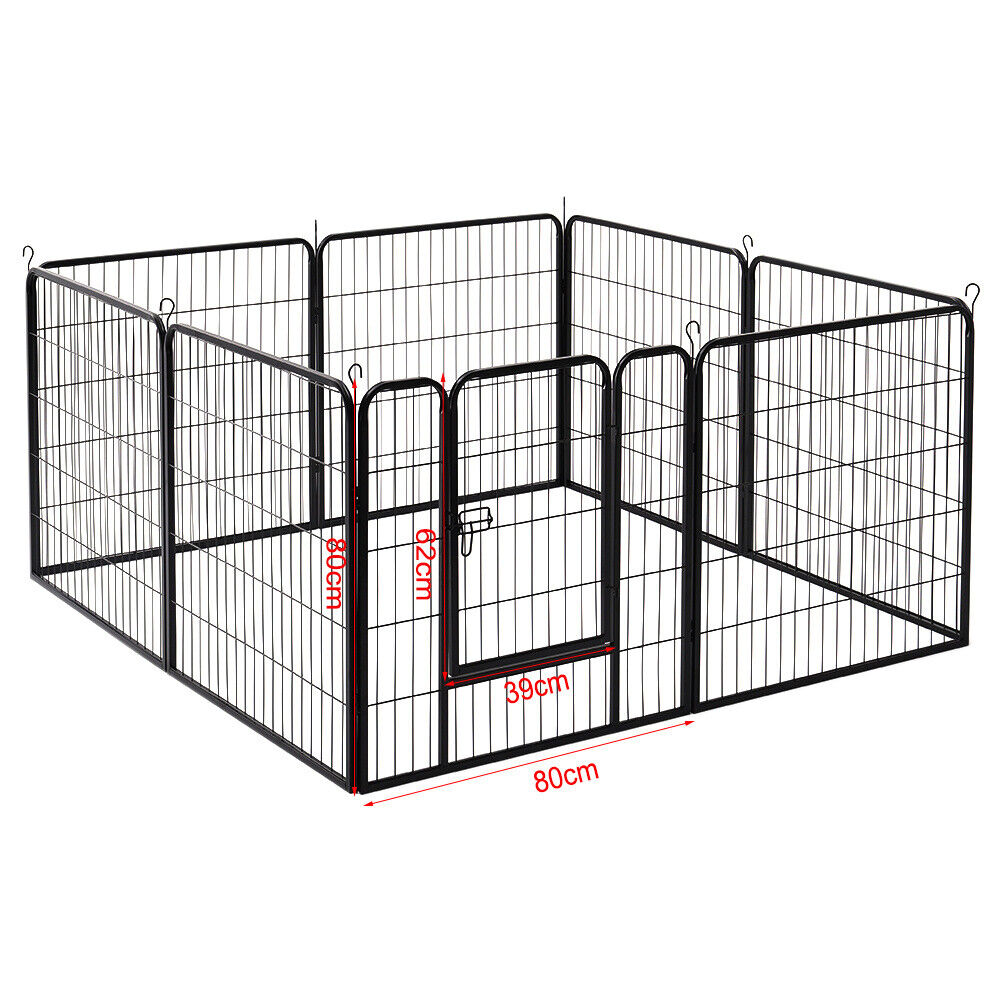 Heavy Duty 8 Panel Pet Play Pen Puppy Dog Run Cage Metal Enclosure Folding Fence
