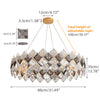 Luxury Modern Crystal Chandeliers Smoky Grey & Clear Golden Metal Pendant Lights