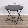 Indoor Outdoor Folding Table Glass Top Iron Frame Garden Bistro Table 60/80cm