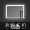 LED Illuminated Large Bathroom Mirror with Demister Touch Switch Light Wall