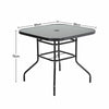 Outdoor Glass Top Garden Table Parasol Table Patio Dining Metal Frame Furnitures