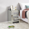 Mirrored Glass Bedside Table Nightstand Storage Cabinet Chest of 2/3 Drawers UK