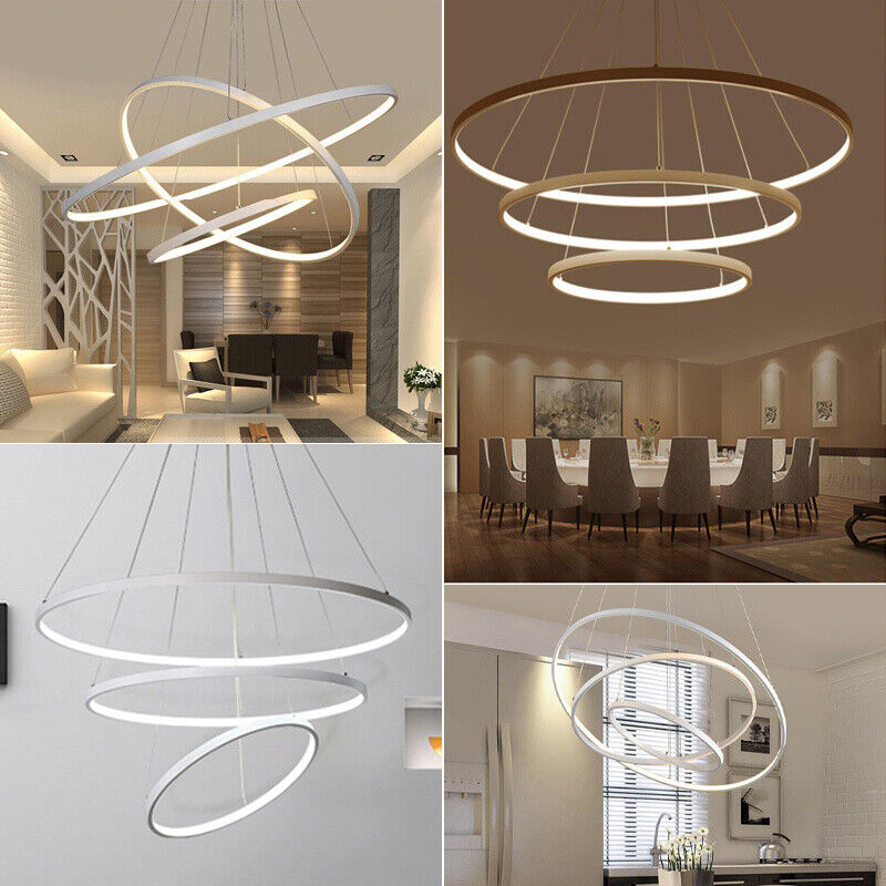 LED Pendant Light Ring Adjustable Lamp Ceiling Lights Decor Lighting Variable