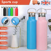 Stainless Steel Water Bottle Double Wall Insulated Vacuum Gym Metal Flask Sports