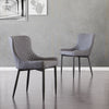 Set of 2 Faux Leather/Suede Dining Chairs Metal Legs Reception Restaurant Chair