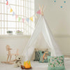65"H Children's Canvas Indian Teepee Play Tent Wigwam Indoor Outdoor Play House