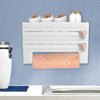 Kitchen Roll Dispenser Cling Film Tin Foil 4IN1 Wall Mounted Towel Holder Rack